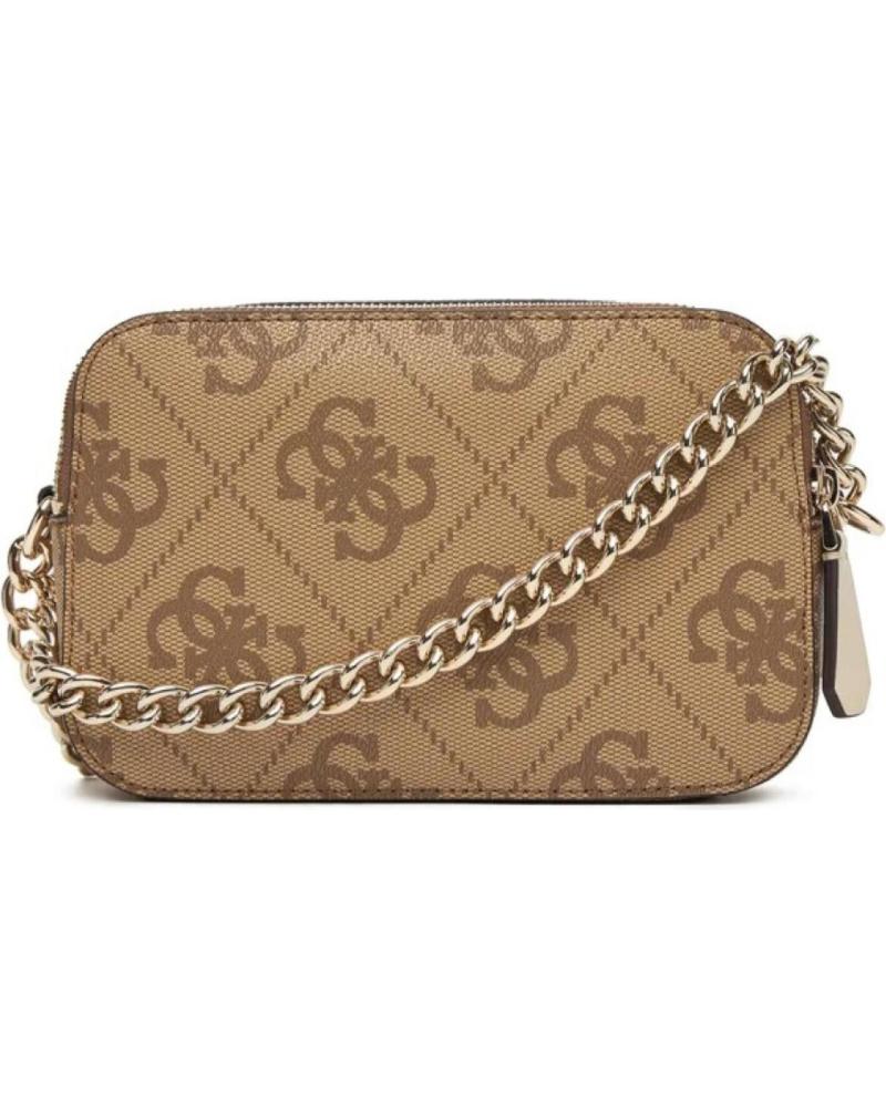 SAC BANDOULIÈRE GUESS HWOS96 72140 MARRON AVEC MONOGRAMME ET CHAÎNE DORÉE LTL