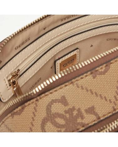 SAC BANDOULIÈRE GUESS HWOS96 72140 MARRON AVEC MONOGRAMME ET CHAÎNE DORÉE LTL