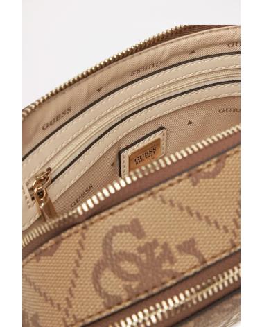 SAC BANDOULIÈRE GUESS HWOS96 72140 MARRON AVEC MONOGRAMME ET CHAÎNE DORÉE LTL