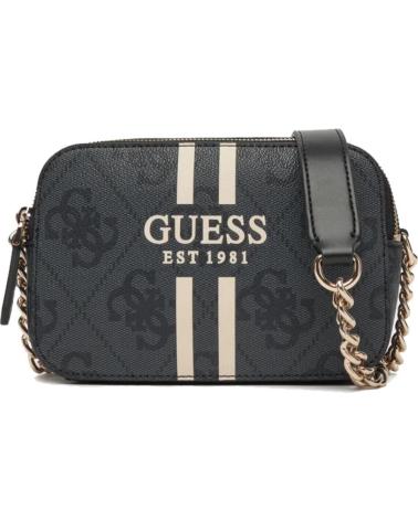 SAC BANDOULIÈRE GUESS HWOS96 72140 GRIS AVEC MONOGRAMME ET CHAÎNE DORÉE CLO
