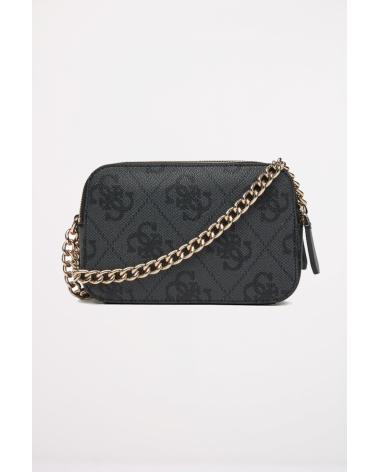 SAC BANDOULIÈRE GUESS HWOS96 72140 GRIS AVEC MONOGRAMME ET CHAÎNE DORÉE CLO