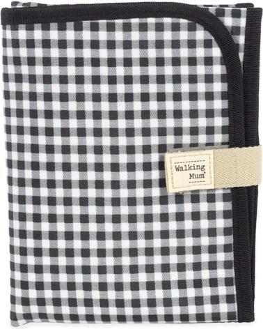 WALKING MUM FASCIATOIO PORTATILE A QUADRI VICHY NERO NEGRO