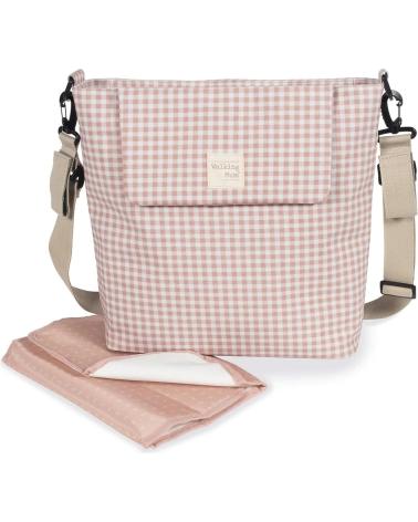 BORSA FASCIATOIO WALKING MUM PASSEGGINO ROSA CON STAMPA A QUADRI ROSA