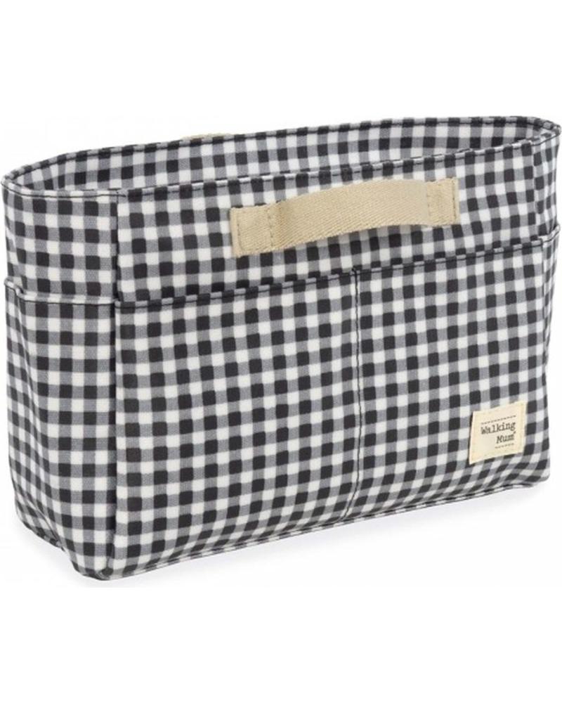 WALKING MUM NECESER ORGANIZADOR PARA BEBÉ - DISEÑO CUADROS VICHY NEGRO NEGRO
