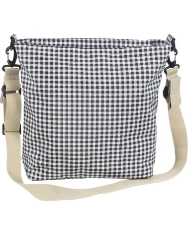 WALKING MUM BORSA FASCIATOIO A TRACOLLA QUADRI VICHY NERA NEGRO