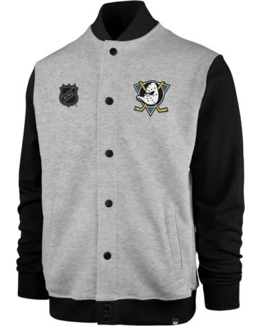 VESTE BOMBER PETUSCO ANAHEIM DUCKS GRISE ET NOIRE NEGRO