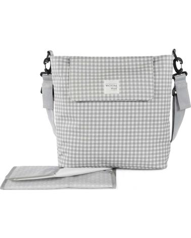 BORSA A TRACOLLA FASCIATOIO WALKING MUM QUADRI VICHY GRIGIO GRIS