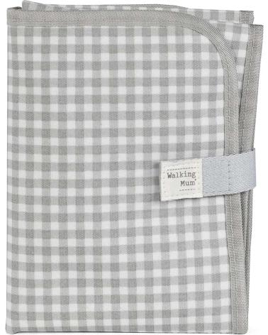 FASCIATOIO PORTATILE WALKING MUM QUADRI VICHY GRIGIO GRIS
