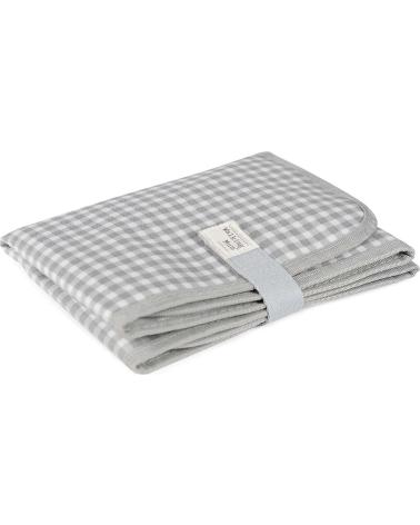 TAPIS À LANGER PORTABLE WALKING MUM CARREAUX VICHY GRIS GRIS