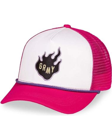 CAPPELLINO TRUCKER GRIMEY ROSSO E BIANCO CON LOGO FIAMMA ROJO