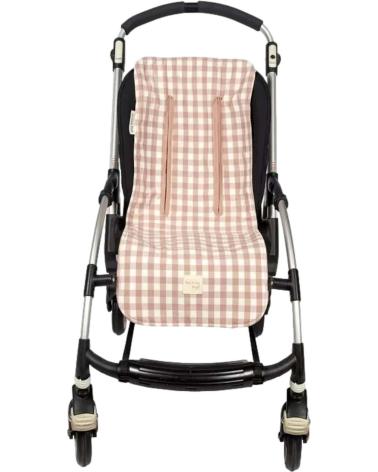 COUSSIN DE POUSSETTE WALKING MUM CARREAUX ROSES ROSA