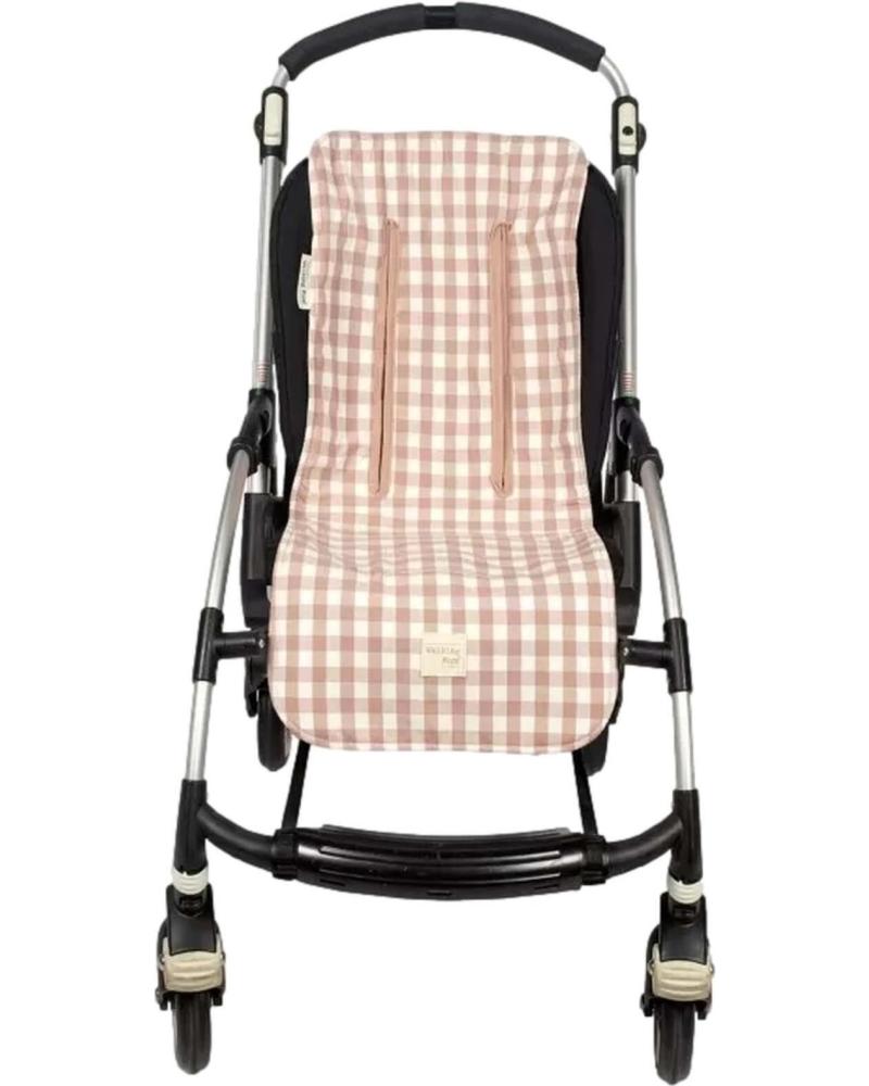 COUSSIN DE POUSSETTE WALKING MUM CARREAUX ROSES ROSA