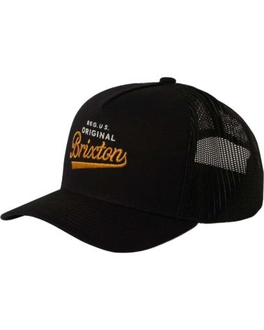 CAPPELLINO TRUCKER BRIXTON NERO CON RETE E LOGO STAMPATO NEGRO