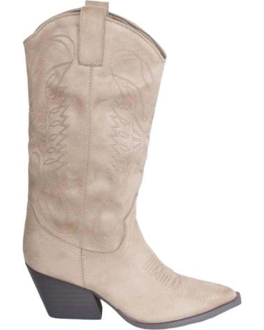 BOTTES COWBOY FEMME ABBACINO EN DAIM BEIGE STYLE WESTERN BEIGE