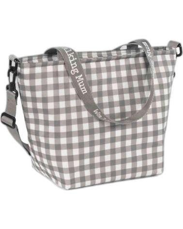 WALKING MUM GINGHAM CHANGING BAG GREY FOR BABY GRIS