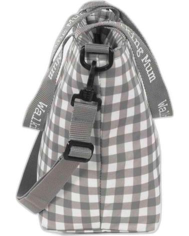 WALKING MUM GINGHAM CHANGING BAG GREY FOR BABY GRIS