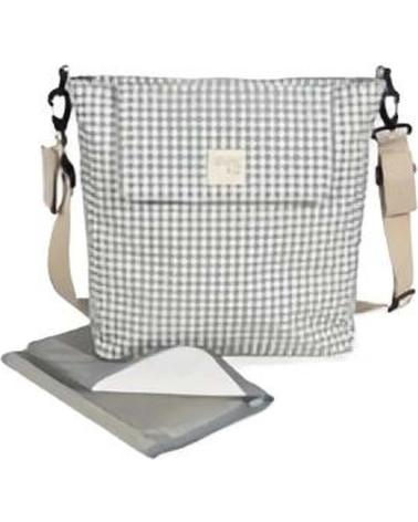 WALKING MUM WICKELTASCHE BABY GRAU KARIERT MIT WICKELUNTERLAGE VERDE