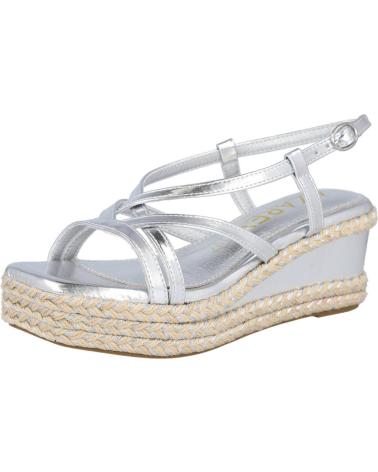 SANDALI CON ZEPPA ESPARTO AZAREY MD494J729 METALLIZZATI GRIGIO GRIS