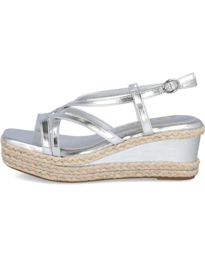 SANDALI CON ZEPPA ESPARTO AZAREY MD494J729 METALLIZZATI GRIGIO GRIS