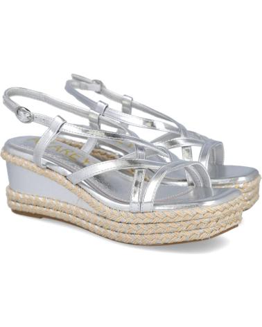 SANDALI CON ZEPPA ESPARTO AZAREY MD494J729 METALLIZZATI GRIGIO GRIS