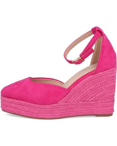 L&R SHOES 5119 FUCHSIA ESPADRILLE WEDGE SHOES WITH JUTE PLATFORM FUXIA
