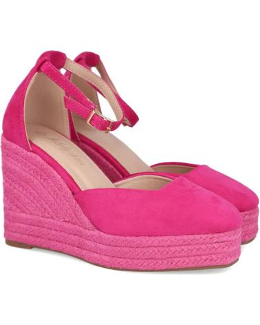 L&R SHOES 5119 FUCHSIA ESPADRILLE WEDGE SHOES WITH JUTE PLATFORM FUXIA