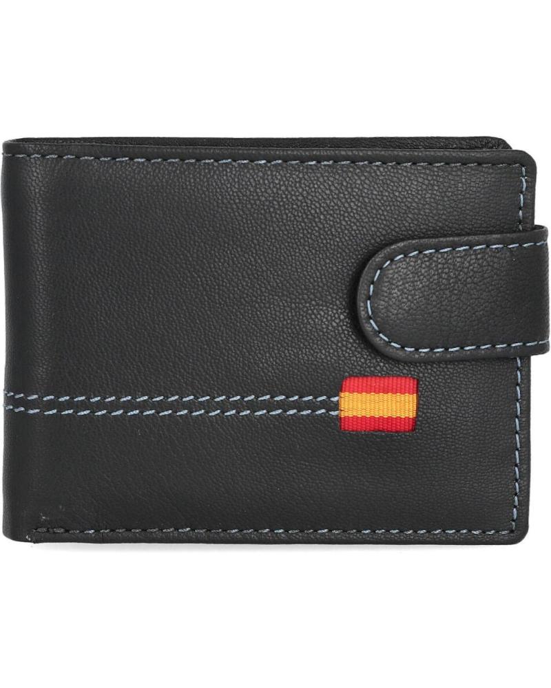 CARTERA L&R SHOES NEGRA CON DETALLES DE CONTRASTE NEGRO
