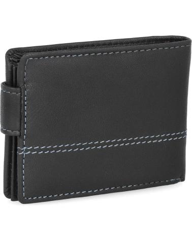 CARTERA L&R SHOES NEGRA CON DETALLES DE CONTRASTE NEGRO