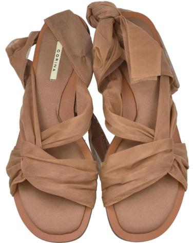 CORINA M5471 SANDÁLIAS RASAS COM TIRA CASTANHO CAMEL PARA MULHER CAMEL