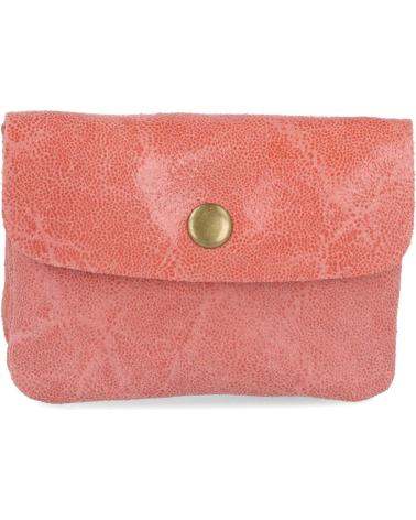 MONEDERO COMPACTO L&R SHOES ROSA CON CIERRE DE BOTÓN ROSA