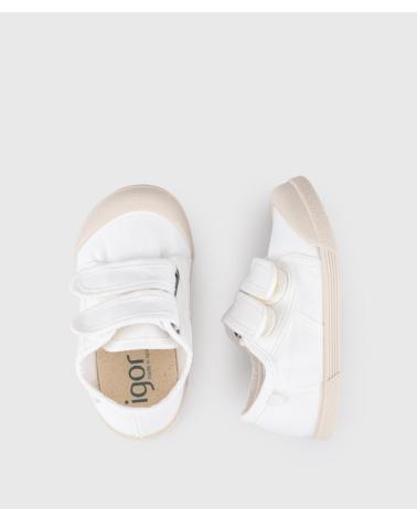 SNEAKERS BAREFOOT IGOR S10333 IN TELA BIANCA BLANCO
