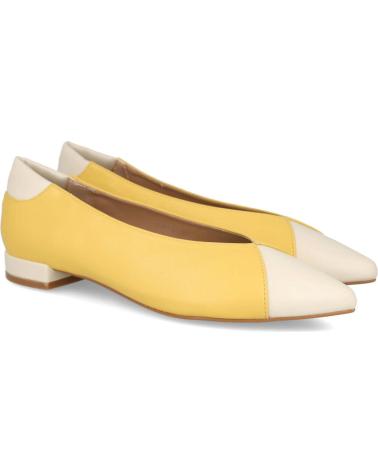 L&R SHOES S-5118 GELBE BALLERINAS MIT BICOLOR-SPITZE AMARILLO