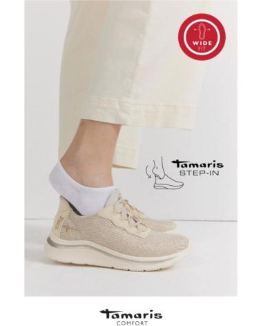 BASKETS TAMARIS STEP-IN 83726 EN TISSU COULEUR TAUPE TAUPE