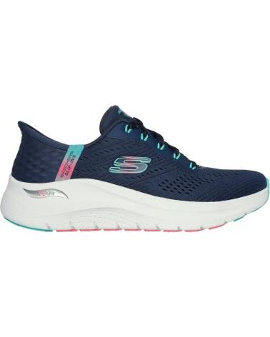 SKECHERS SLIP-INS ARCH FIT 2.0 GLOW EASY CHIC - BASKETS BLEUES AZUL