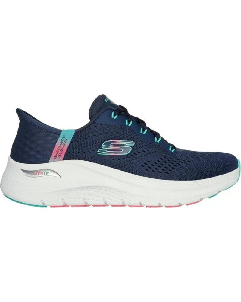 SKECHERS SLIP-INS ARCH FIT 2.0 GLOW EASY CHIC - SCARPE BLU AZUL