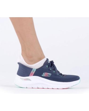 SKECHERS SLIP-INS ARCH FIT 2.0 GLOW EASY CHIC - SCARPE BLU AZUL