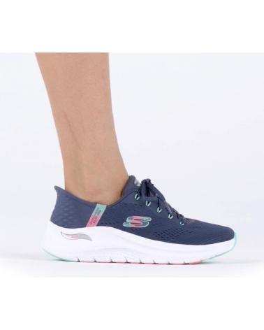 SKECHERS SLIP-INS ARCH FIT 2.0 GLOW EASY CHIC - SCARPE BLU AZUL