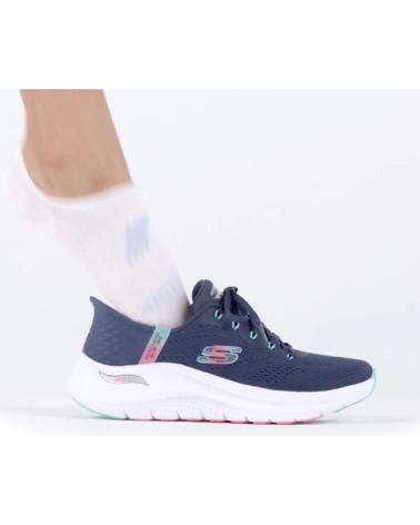 SKECHERS SLIP-INS ARCH FIT 2.0 GLOW EASY CHIC - SCARPE BLU AZUL