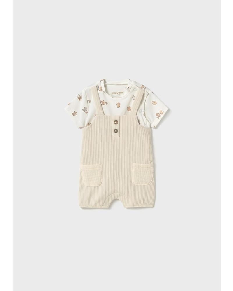 MAYORAL CERAMIC DUNGAREE ROMPER BEIGE REF. 1-616-034 BEIG