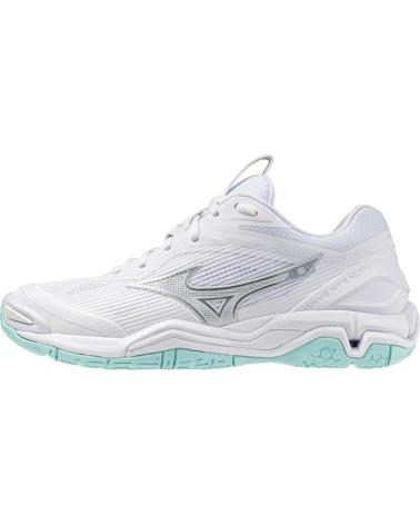 CHAUSSURES MIZUNO WAVE STEALTH 6 BLANCHES POUR HANDBALL, VOLLEY-BALL ET BADMINTON BLANCO