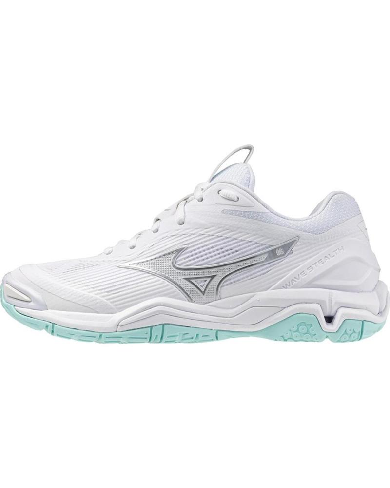 CHAUSSURES MIZUNO WAVE STEALTH 6 BLANCHES POUR HANDBALL, VOLLEY-BALL ET BADMINTON BLANCO