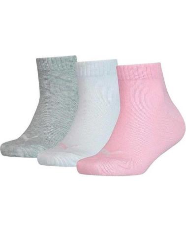 PUMA QUARTER SOCKEN MÄDCHEN - 3ER-PACK MEHRFARBIG (ROSA, WEISS, GRAU) 701233224-001 ROSA BLANCO GRIS