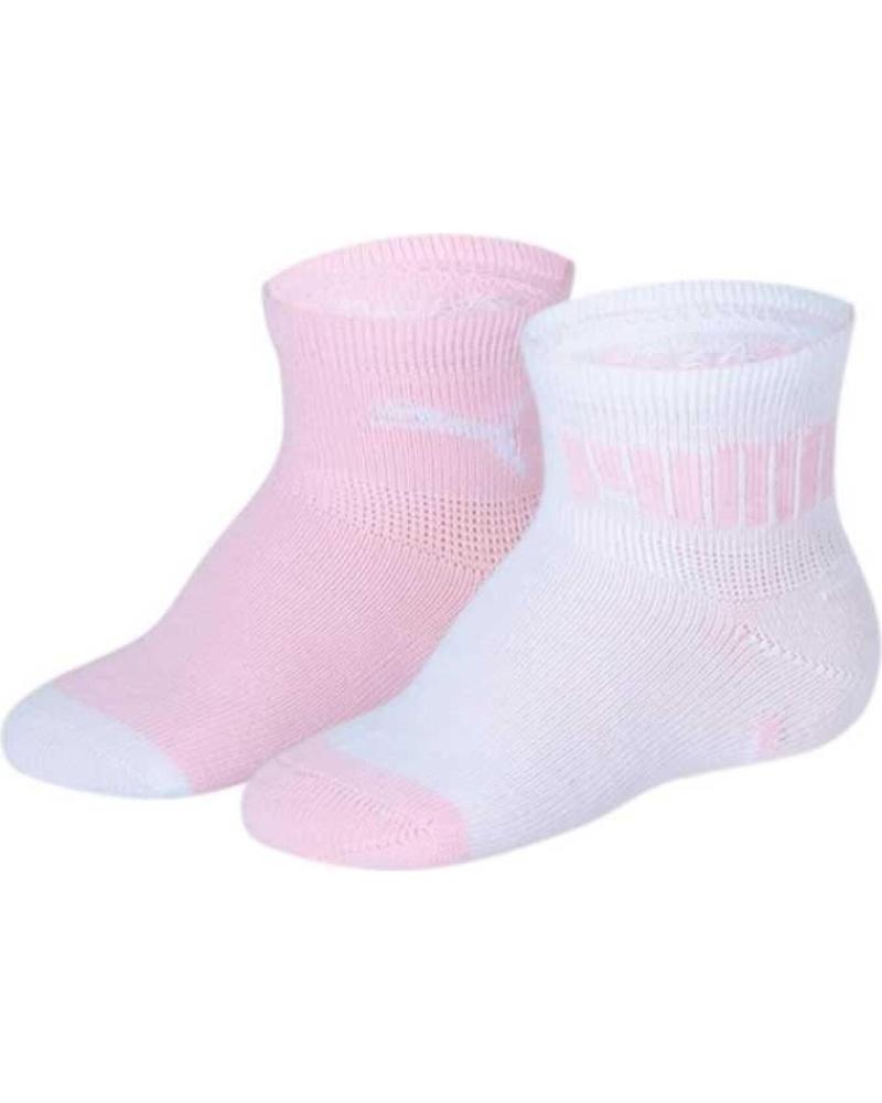 PUMA MEIAS FINAS BEBÉ - PACK DE 2 PARES ROSA E BRANCO ROSA