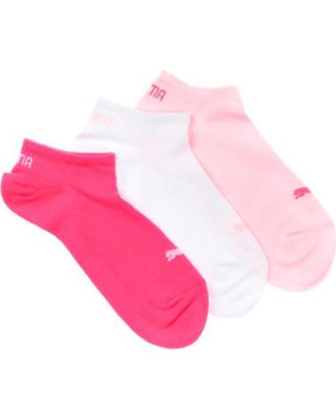 PUMA 3ER-PACK KURZE MEHRFARBIGE DAMENSOCKEN (PINK, WEISS, FUCHSIA) ROSA