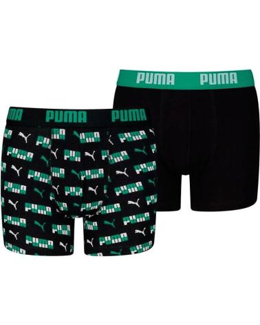 PACCO DA 2 BOXER PUMA BASIC PER RAGAZZO - VERDE E NERO NEGRO