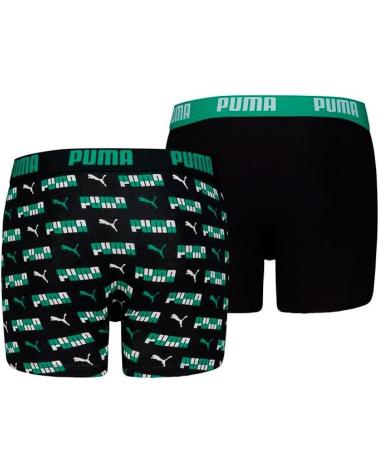 2ER-PACK PUMA BASIC BOXERSHORTS FÜR JUNGEN - GRÜN UND SCHWARZ NEGRO
