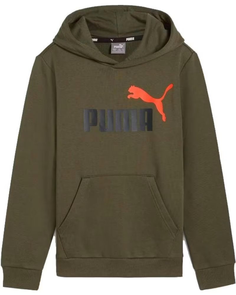-PUMA-PUMA ESS BIG LOGO KAPUZENPULLOVER 586987-77 GRÜN UNISEX-77