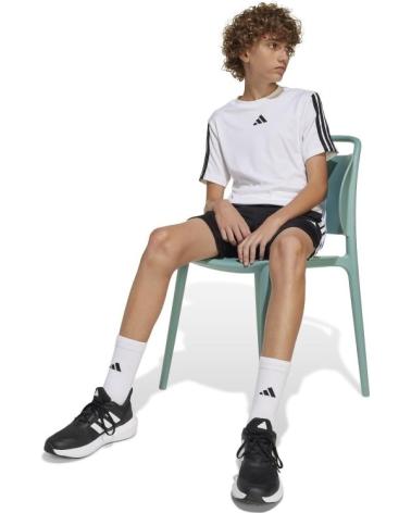 T-SHIRT ADIDAS 3 RISCAS JJ1033 J TR-ES BRANCA BLANCO