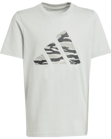 ADIDAS T-SHIRT MANCHES COURTES CAMO LOGO - JI6730 GRIS UNISEXE POUR ENFANTS GRIS