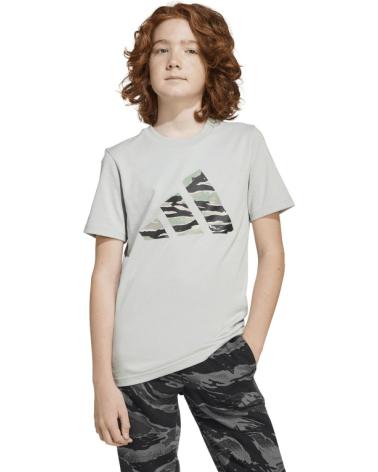 ADIDAS T-SHIRT MANCHES COURTES CAMO LOGO - JI6730 GRIS UNISEXE POUR ENFANTS GRIS